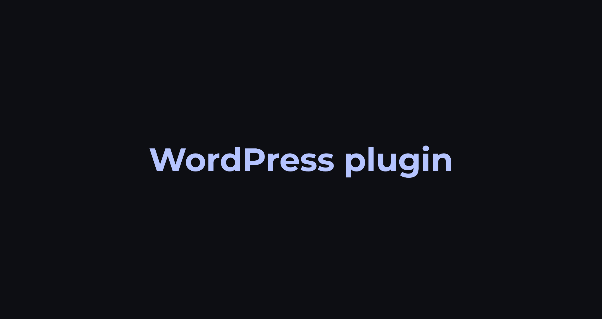 Wordpress plugin
